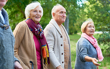 Residents outside